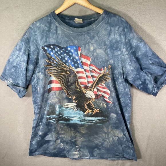 Gildan Other - Gildan Mens USA Flag Eagle T Shirt 2XL‎ Tie Dye Patriotic Graphic